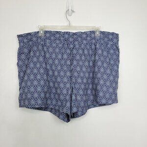 A New Day Linen Blend High Rise Pull-On Shorts Gray Blue White NEW NWT Size 2X